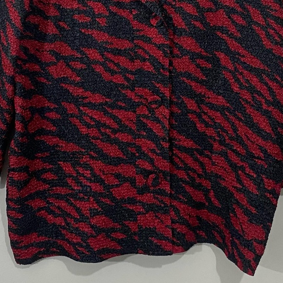 Chico’s Traveler Collection Crinkle Textured Animal Print Jacket Blazer Size L - Picture 10 of 12